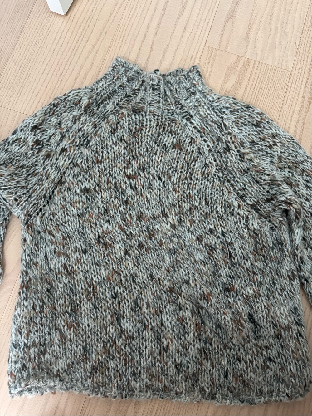 Mock-Neck Sweater made in Italy in Marled Sage